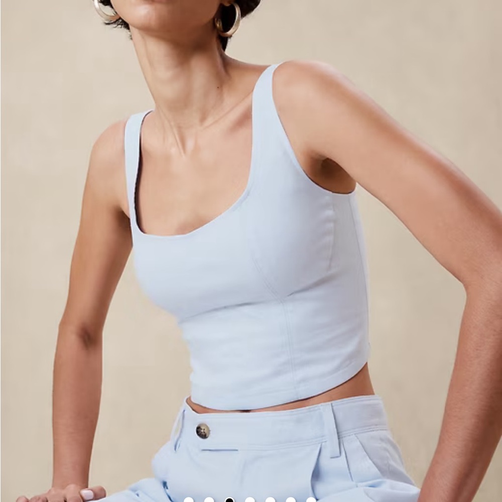 LINEN-BLEND CROPPED BUSTIER - Banana Republic Factory